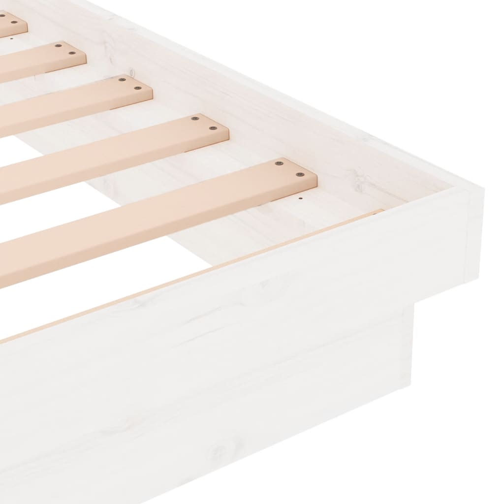 Cadre de lit sans matelas blanc bois massif 200x200 cm