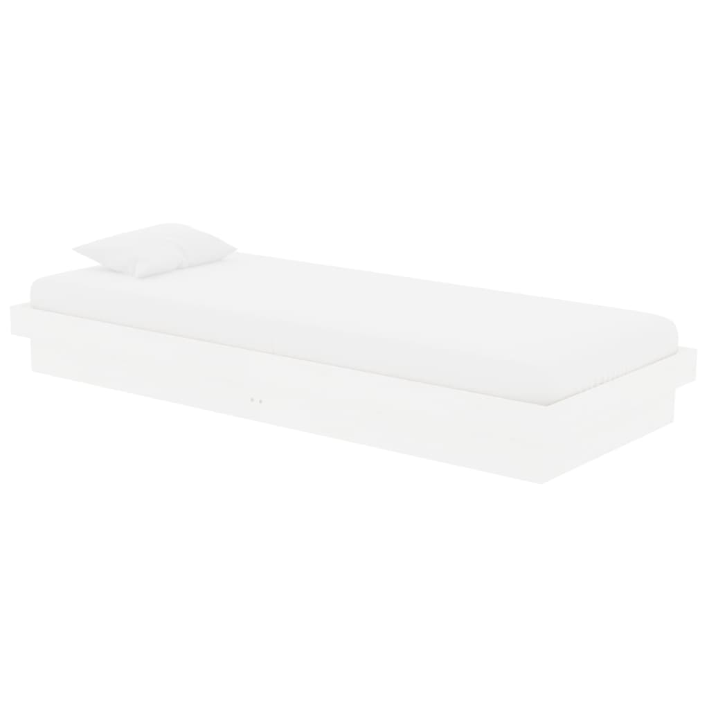 Cadre de lit sans matelas blanc bois massif