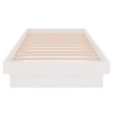 Cadre de lit sans matelas blanc bois massif