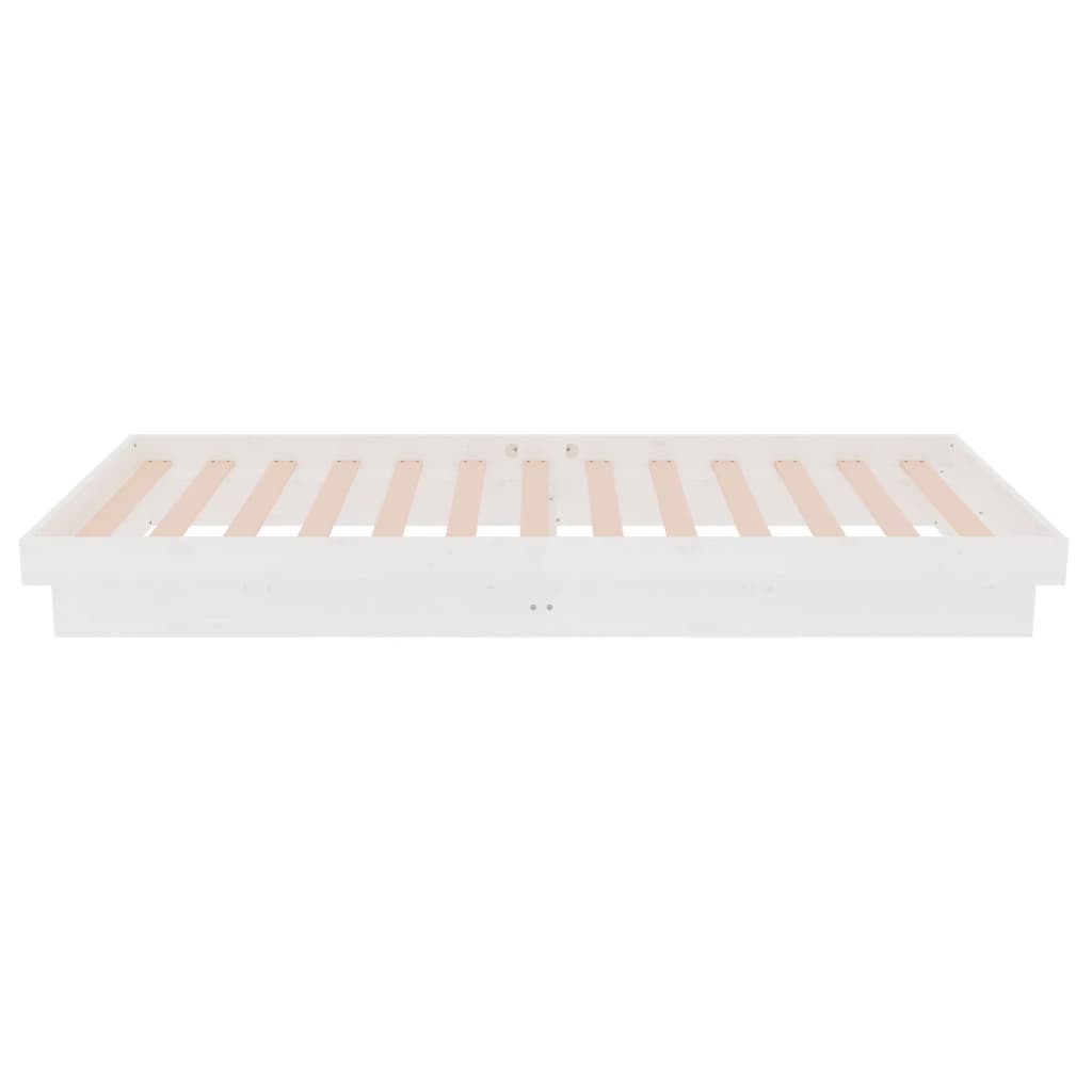 Cadre de lit sans matelas blanc bois massif