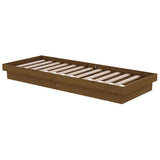 Cadre de lit sans matelas marron miel bois massif