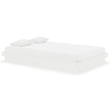 Cadre de lit sans matelas blanc bois massif