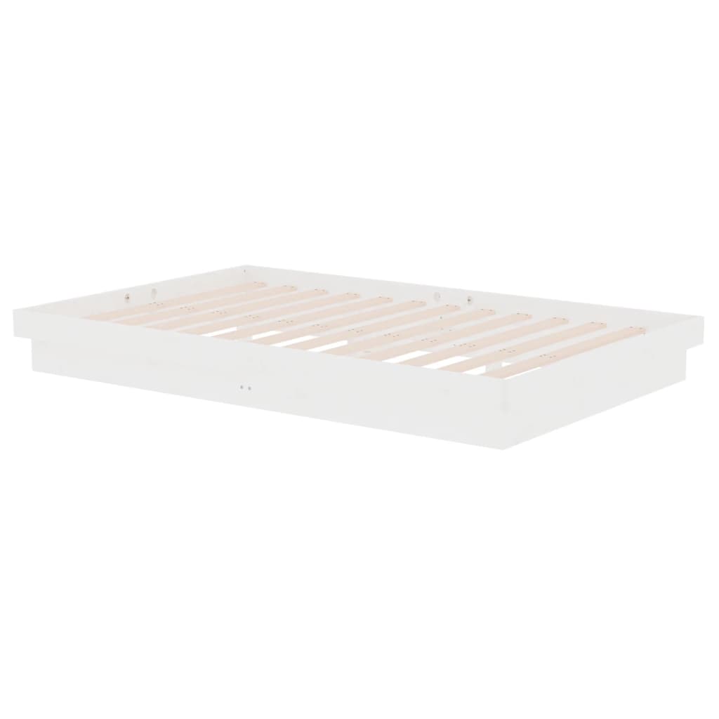 Cadre de lit sans matelas blanc bois massif