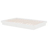 Cadre de lit sans matelas blanc bois massif