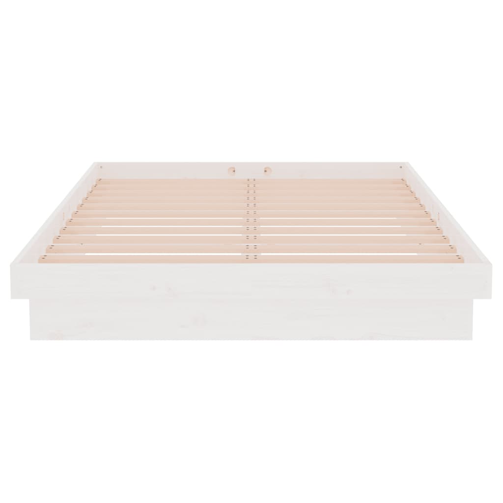 Cadre de lit sans matelas blanc bois massif