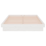 Cadre de lit sans matelas blanc bois massif