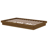 Cadre de lit sans matelas marron miel bois massif