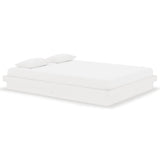 Cadre de lit sans matelas blanc bois massif