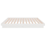 Cadre de lit sans matelas blanc bois massif