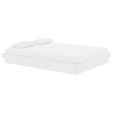 Cadre de lit sans matelas blanc bois massif 140x190 cm