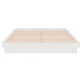 Cadre de lit sans matelas blanc bois massif 140x190 cm