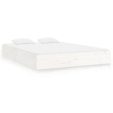 Cadre de lit sans matelas blanc bois massif 200x200 cm