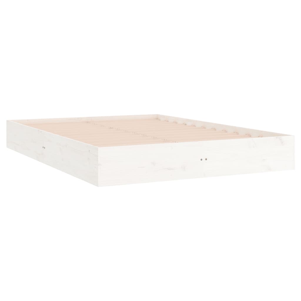 Cadre de lit sans matelas blanc bois massif 200x200 cm