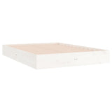 Cadre de lit sans matelas blanc bois massif 200x200 cm