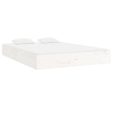 Cadre de lit sans matelas blanc bois massif 200x200 cm