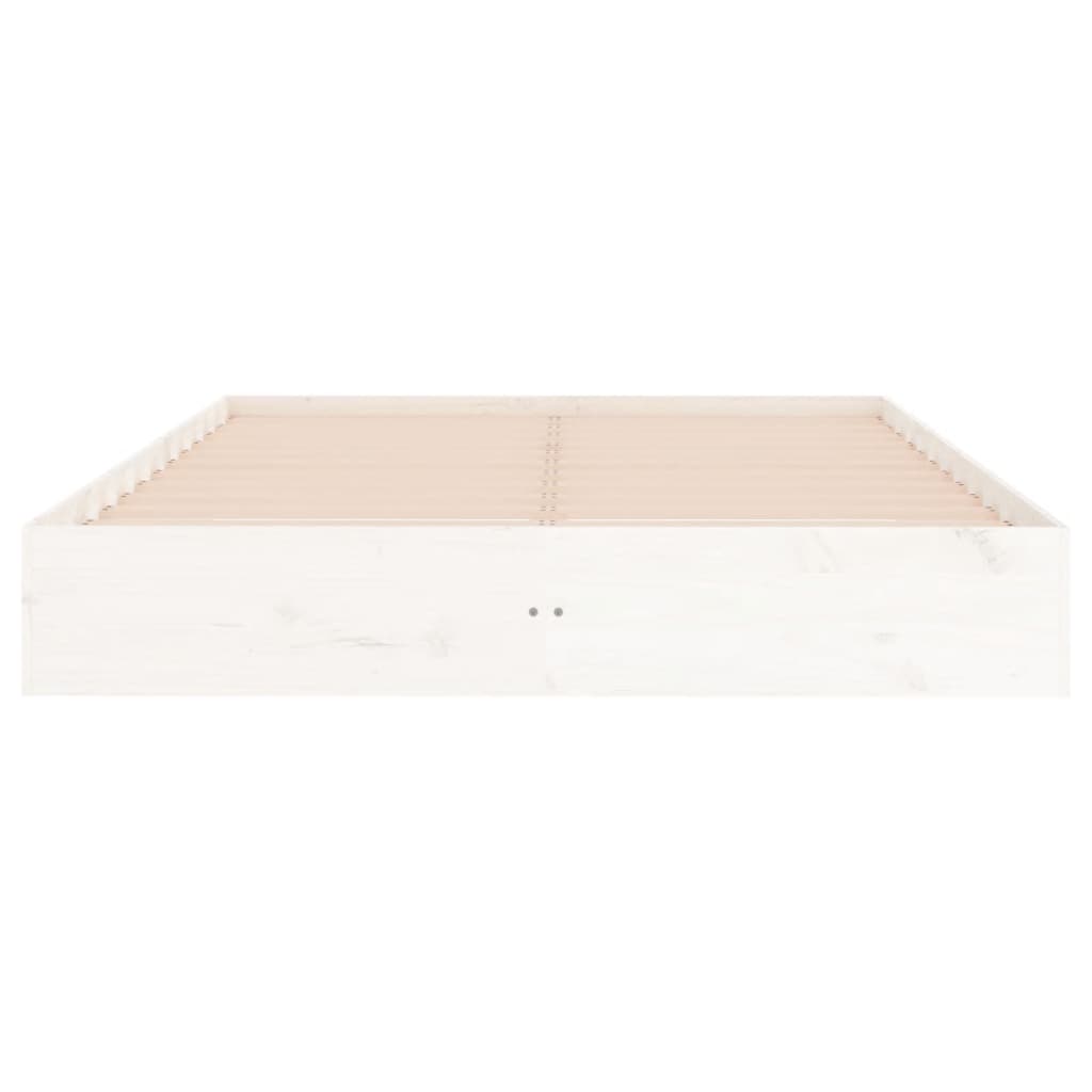 Cadre de lit sans matelas blanc bois massif 200x200 cm