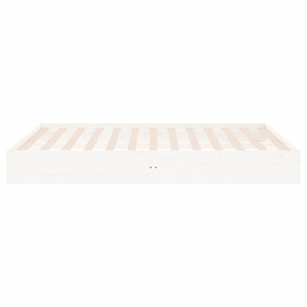 Cadre de lit sans matelas blanc bois massif 200x200 cm