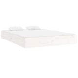 Cadre de lit sans matelas blanc bois massif 180x200 cm