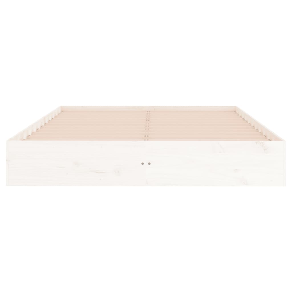 Cadre de lit sans matelas blanc bois massif 180x200 cm