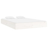 Cadre de lit sans matelas blanc bois massif 160x200 cm