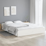 Cadre de lit sans matelas blanc bois massif 150x200 cm