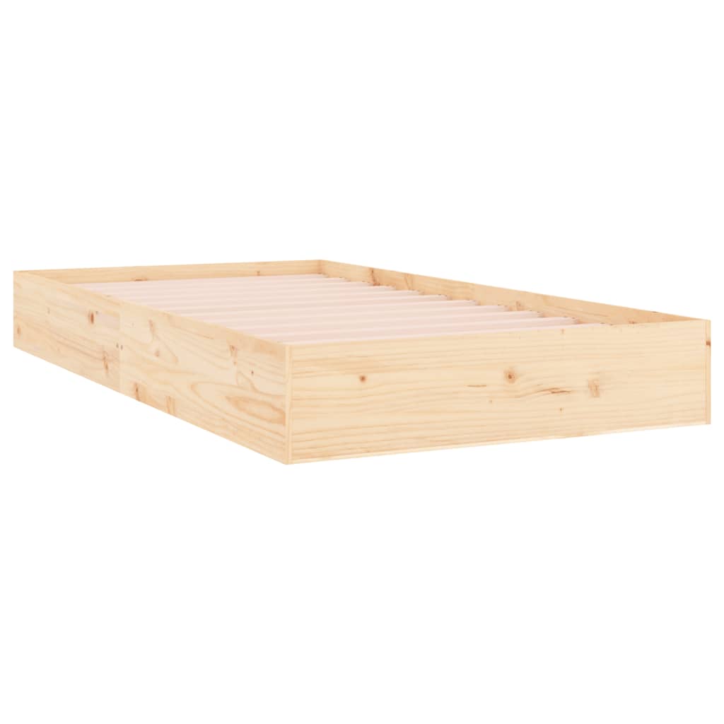 Cadre de lit sans matelas bois massif 100x200 cm