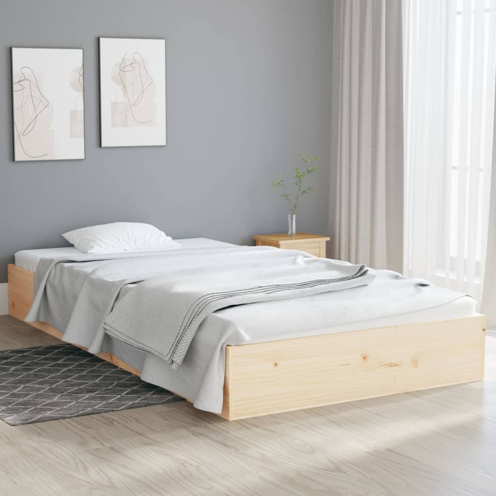 Cadre de lit sans matelas bois massif 100x200 cm