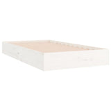 Cadre de lit sans matelas blanc bois massif 100x200 cm