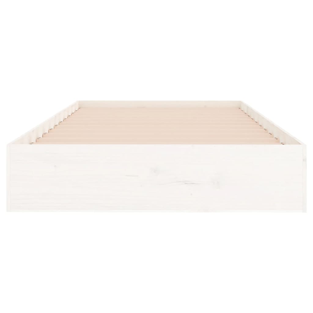 Cadre de lit sans matelas blanc bois massif 100x200 cm