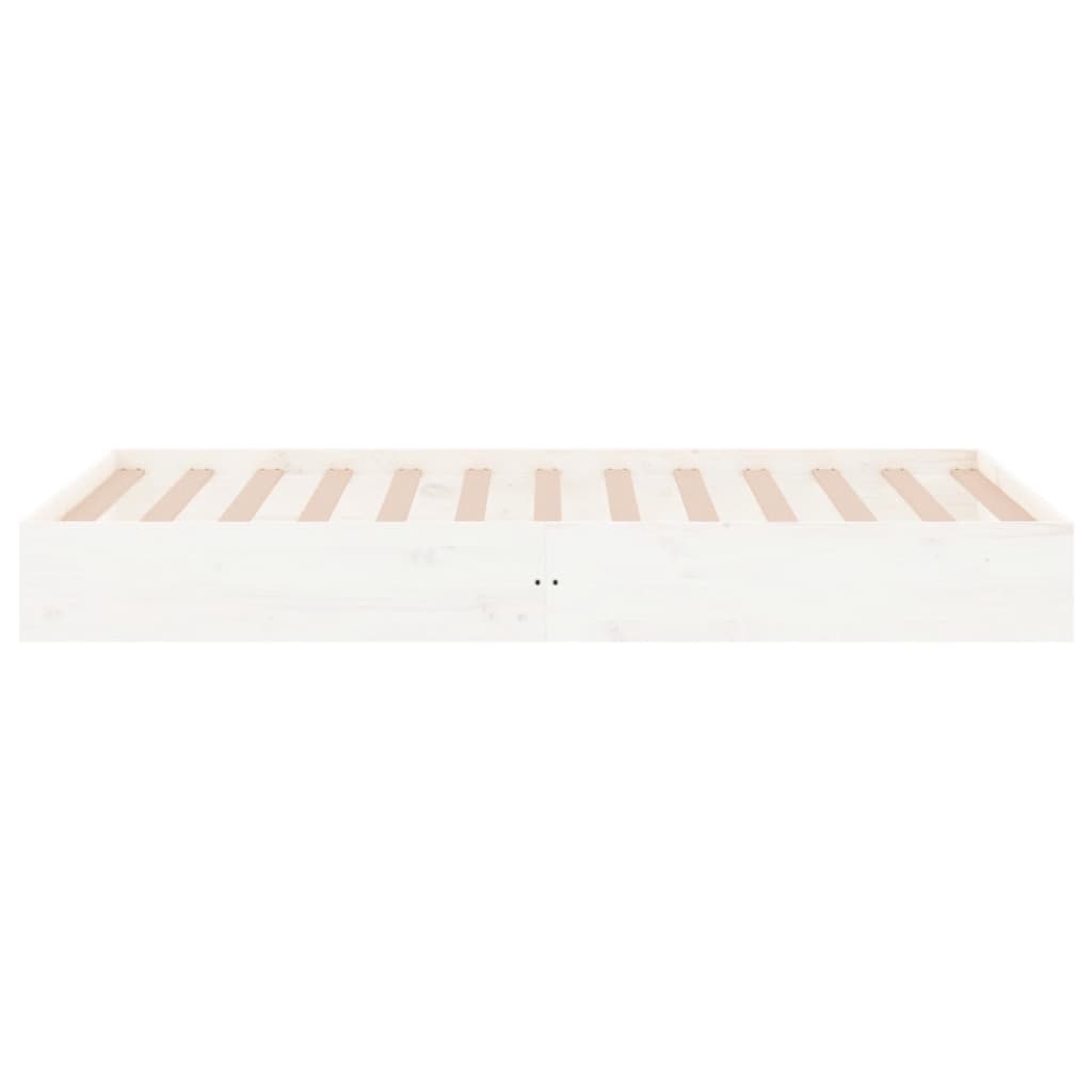 Cadre de lit sans matelas blanc bois massif 100x200 cm