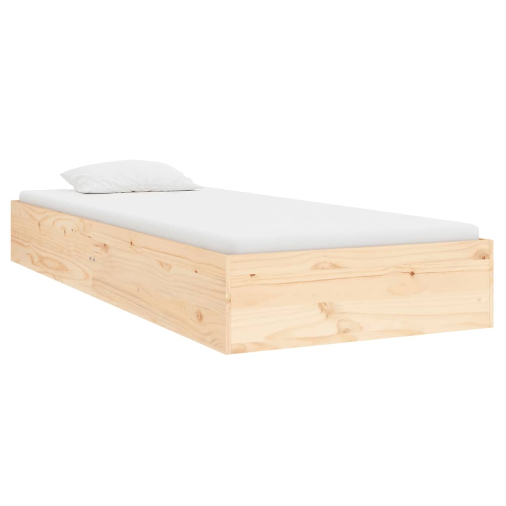 Cadre de lit sans matelas bois massif 75x190 cm