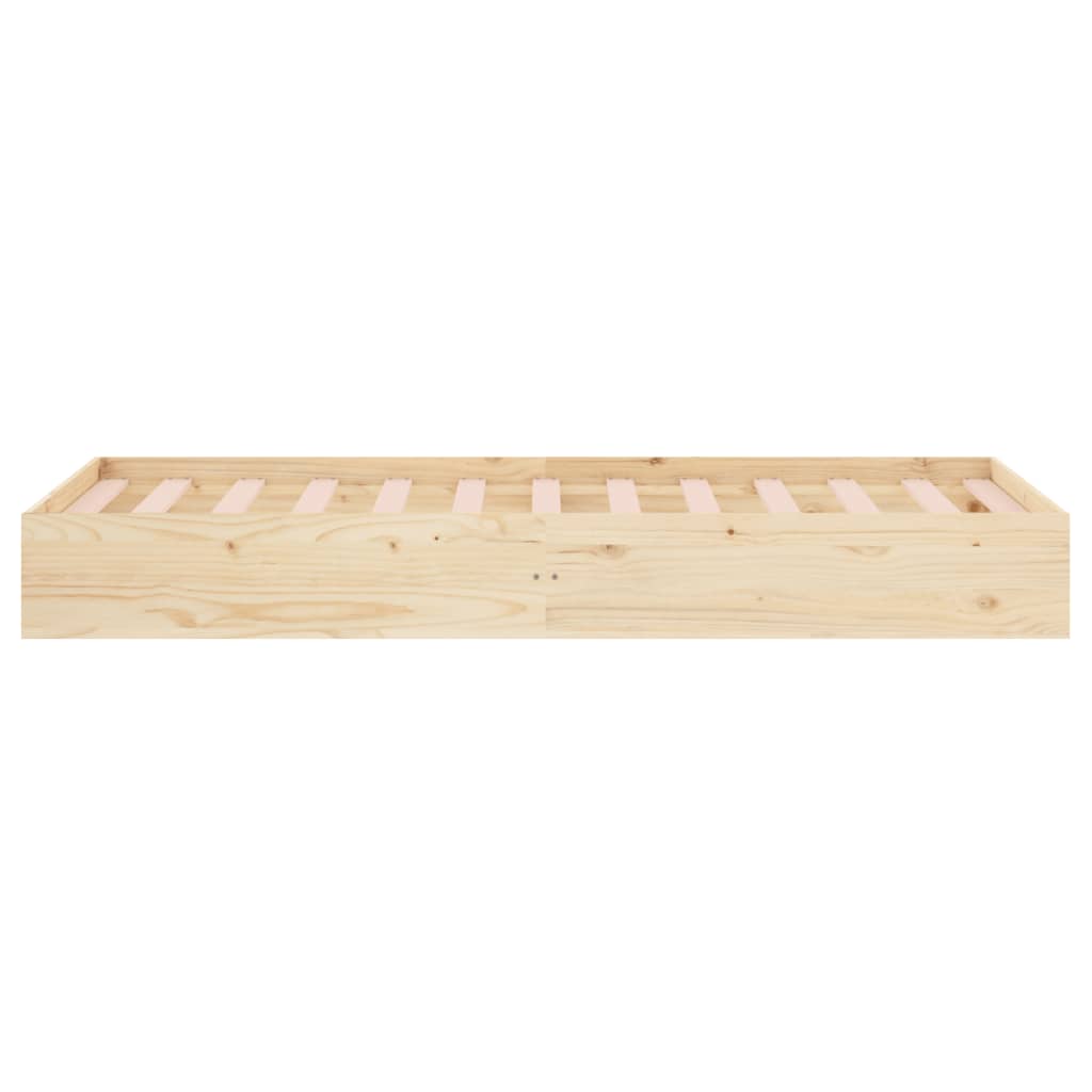 Cadre de lit sans matelas bois massif 75x190 cm