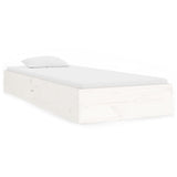 Cadre de lit sans matelas blanc bois massif 75x190 cm