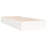 Cadre de lit sans matelas blanc bois massif 75x190 cm