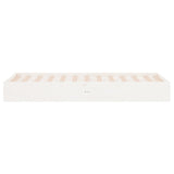 Cadre de lit sans matelas blanc bois massif 75x190 cm