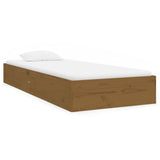 Cadre de lit sans matelas marron miel bois massif 75x190 cm