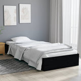 Cadre de lit sans matelas noir bois massif 75x190 cm