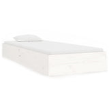 Cadre de lit sans matelas blanc bois massif 90x190 cm