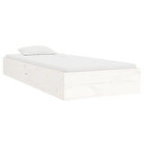 Cadre de lit sans matelas blanc bois massif 90x190 cm