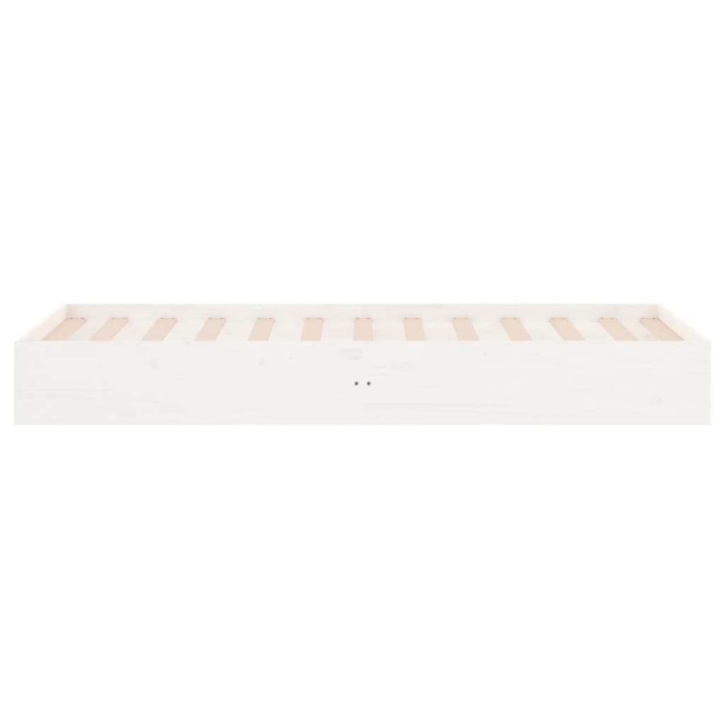 Cadre de lit sans matelas blanc bois massif 90x190 cm