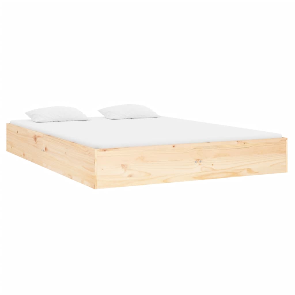 Cadre de lit sans matelas bois massif 120x190 cm