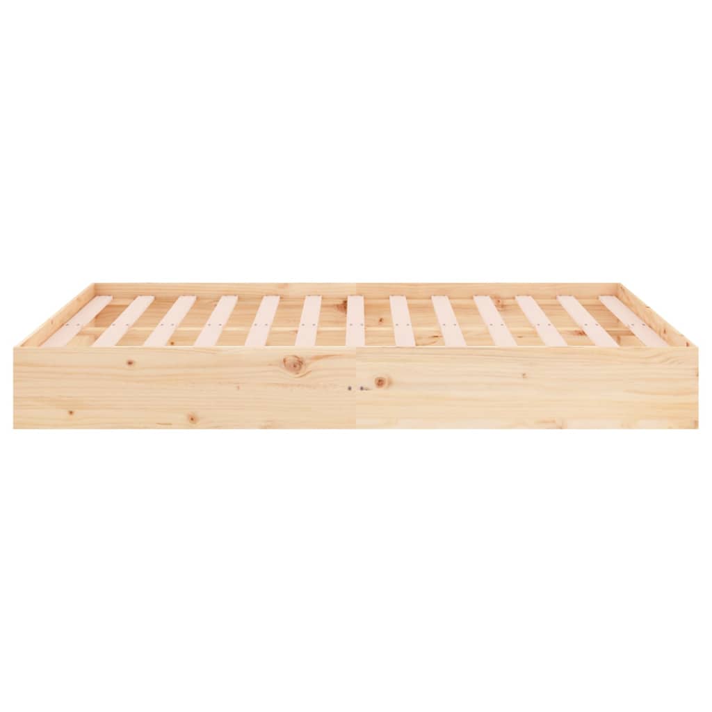 Cadre de lit sans matelas bois massif 120x190 cm