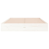 Cadre de lit sans matelas blanc bois massif 120x190 cm