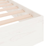 Cadre de lit sans matelas blanc bois massif 120x190 cm