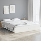 Cadre de lit sans matelas blanc bois massif 120x190 cm