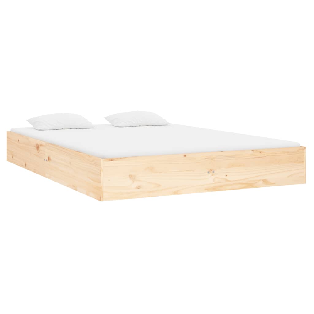 Cadre de lit sans matelas bois massif 135x190 cm