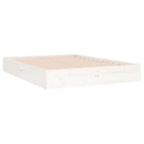 Cadre de lit sans matelas blanc bois massif 135x190 cm