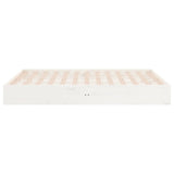 Cadre de lit sans matelas blanc bois massif 135x190 cm