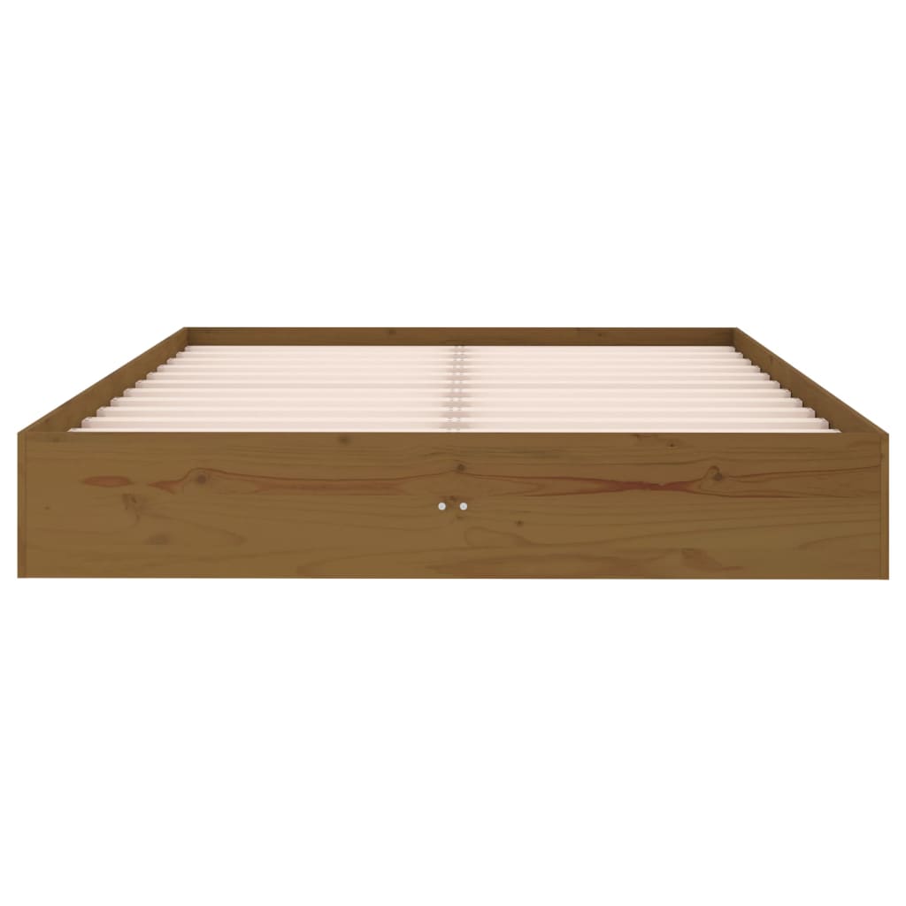 Bettgestell ohne Matratze honigbraunes Massivholz 135x190 cm