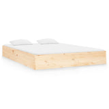 Cadre de lit sans matelas bois massif 140x190 cm